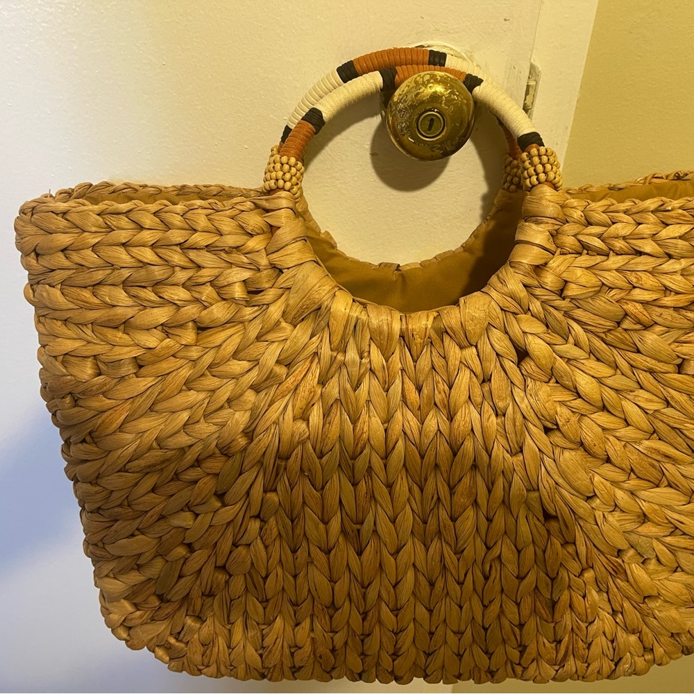 Woven Tan Handbag